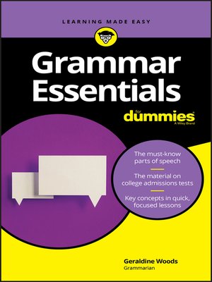 cover image of Grammar Essentials For Dummies